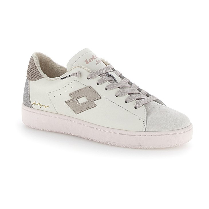 Zapatillas Lotto Autograph Suede W Mujer Blancas Plateadas | RT770607T6