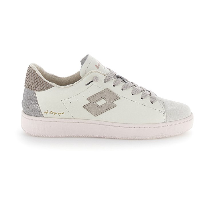 Zapatillas Lotto Autograph Suede W Mujer Blancas Plateadas | RT770607T6