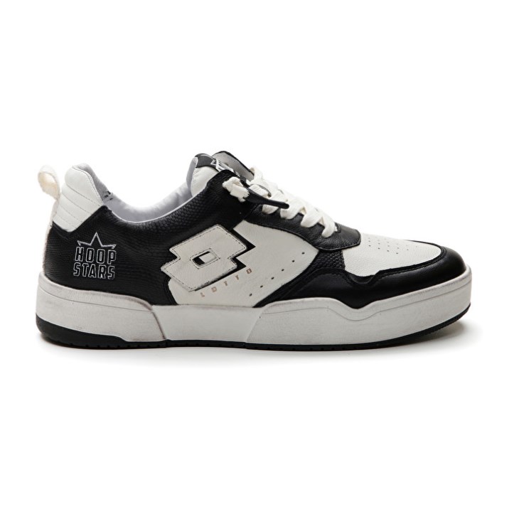Zapatillas Lotto Hoop Stars 1 Hombre Blancas Negras | PG284478P4