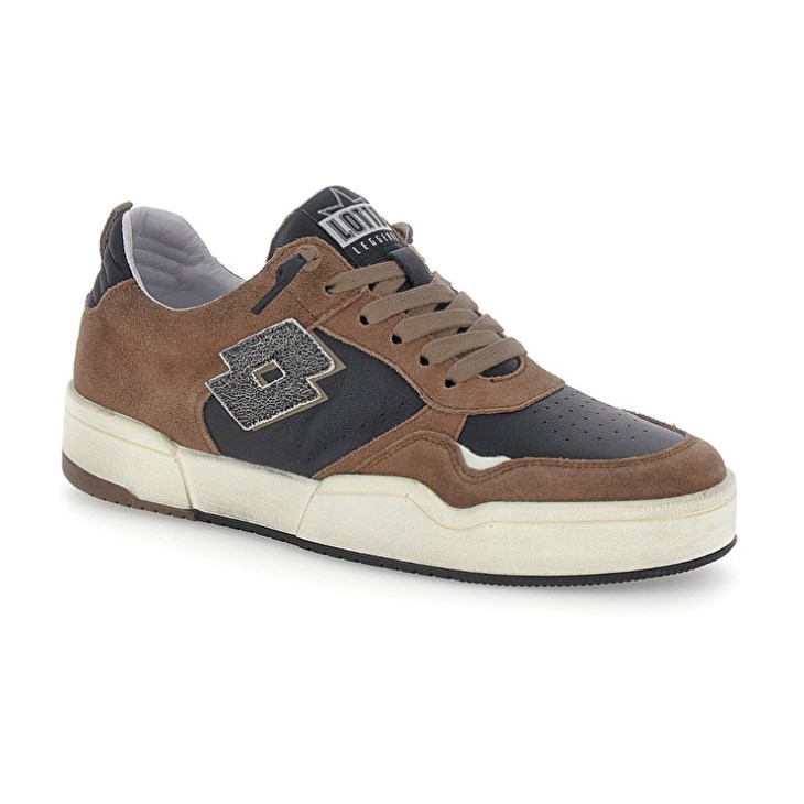 Zapatillas Lotto Hoop Stars Suede Hombre Marrones Negras | CP542664J1