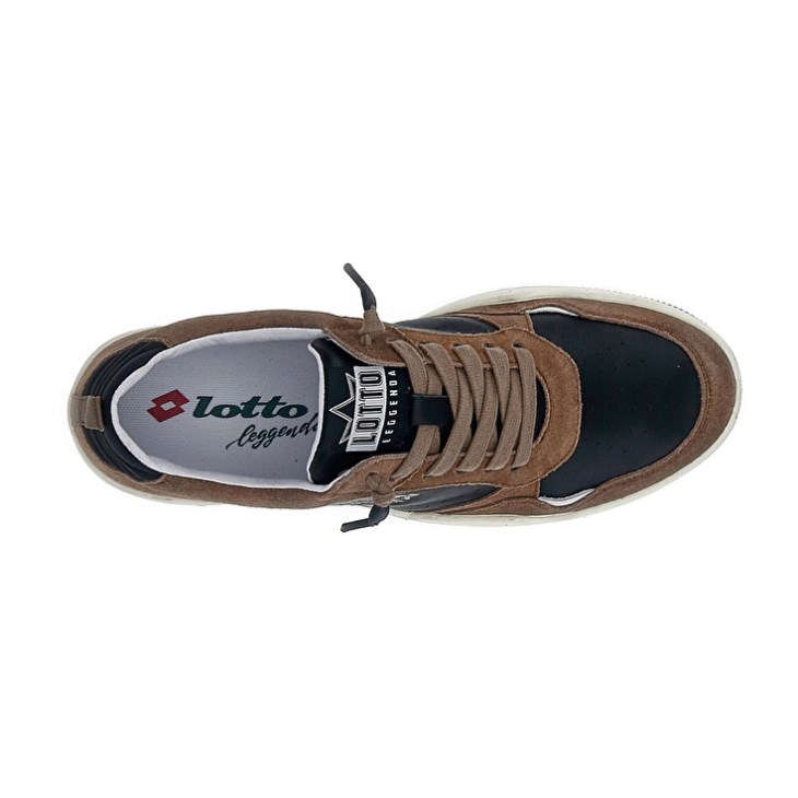 Zapatillas Lotto Hoop Stars Suede Hombre Marrones Negras | CP542664J1