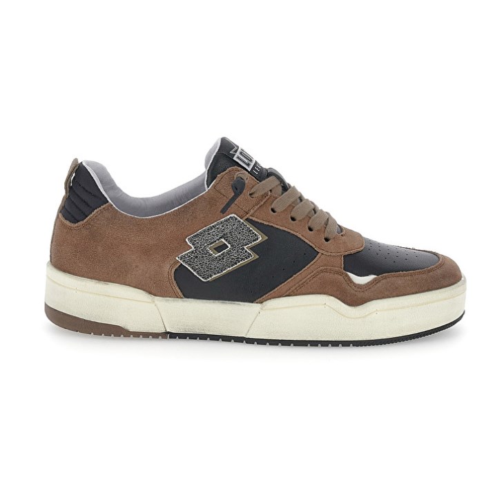 Zapatillas Lotto Hoop Stars Suede Hombre Marrones Negras | CP542664J1