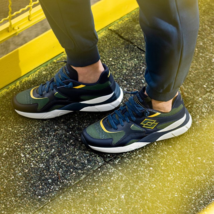 Zapatillas Lotto Sirius '95 AMF Hombre Azules Oscuro Verde Oscuro Doradas | WI650815C6