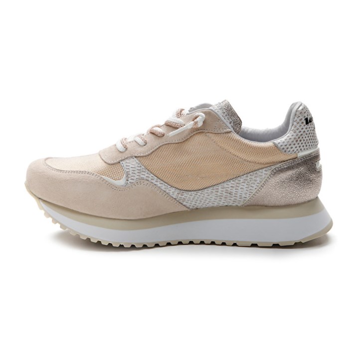 Zapatillas Lotto Tokyo Wedge II Shiny W Mujer Blancas Doradas | GW611631I7