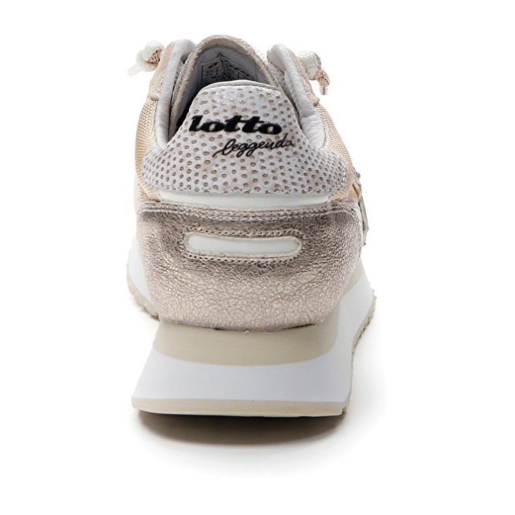 Zapatillas Lotto Tokyo Wedge II Shiny W Mujer Blancas Doradas | GW611631I7