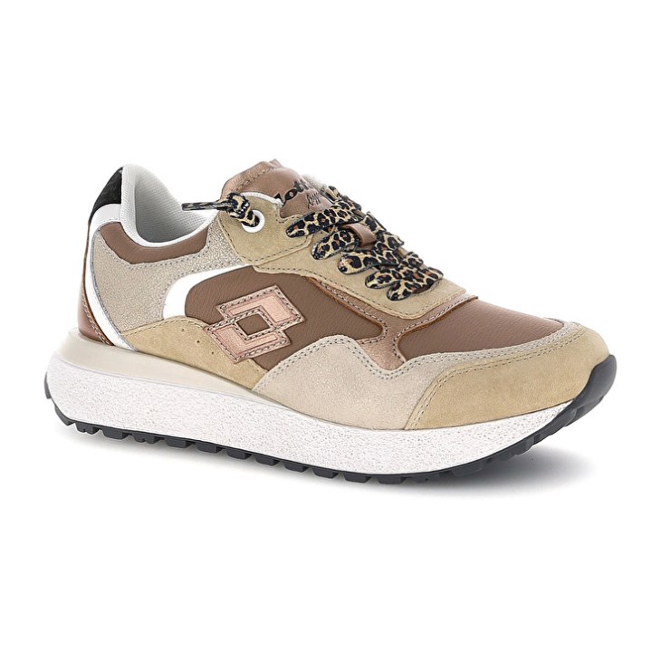 Zapatillas Lotto Tokyo Wedge Leo Lace W Mujer Beige | PN410451D9