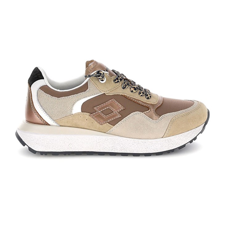 Zapatillas Lotto Tokyo Wedge Leo Lace W Mujer Beige | PN410451D9