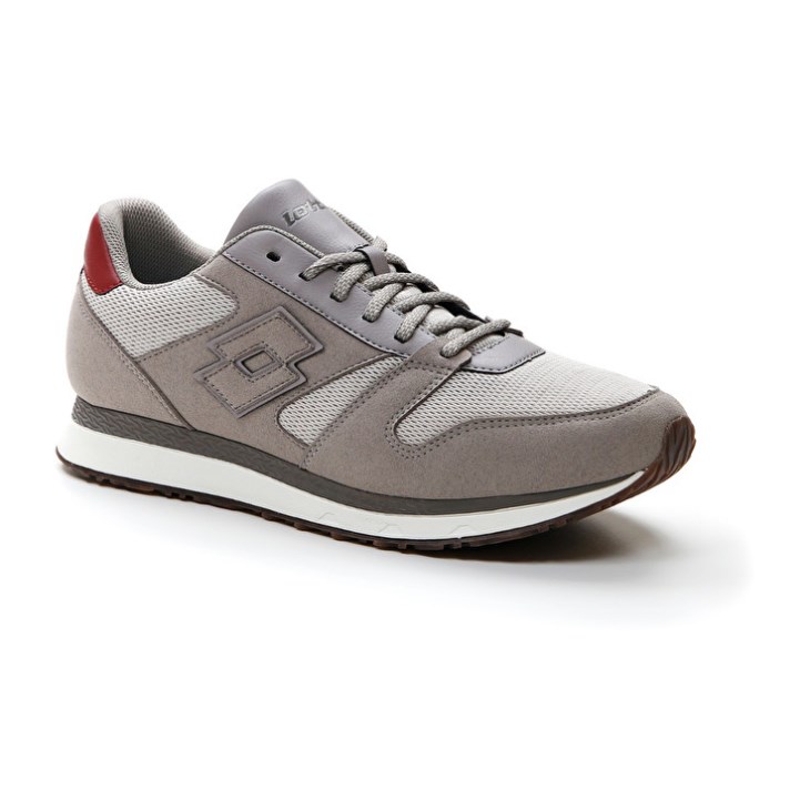 Zapatillas Lotto Trainer AMF XIX MSH Hombre Gris Gris Rojas | RH707870J3