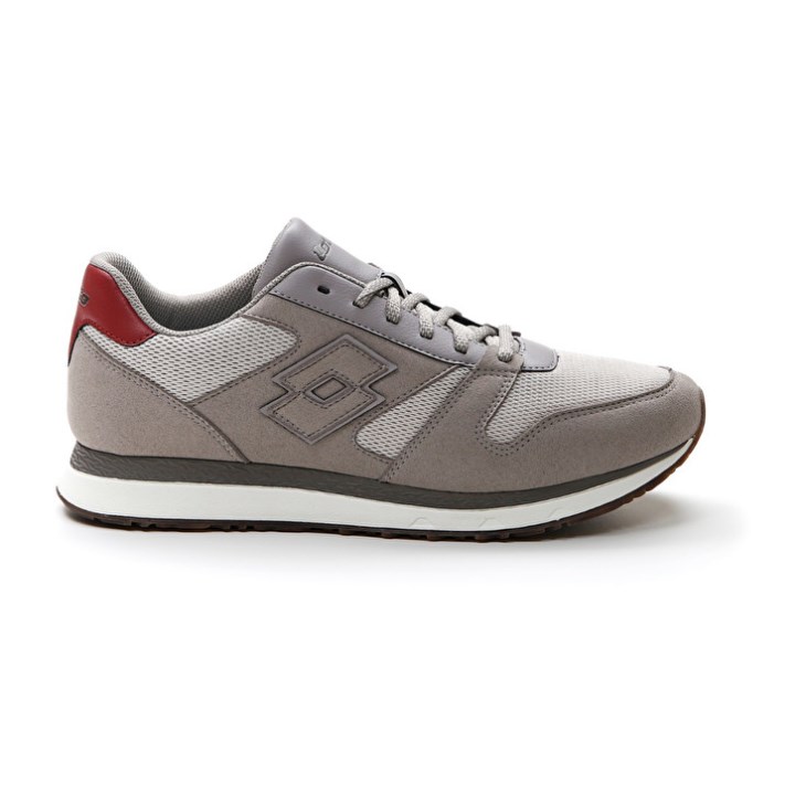 Zapatillas Lotto Trainer AMF XIX MSH Hombre Gris Gris Rojas | RH707870J3