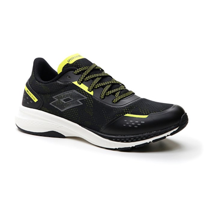 Zapatillas Running Lotto Speedevo 500 III Hombre Negras Amarillo | QX084018M4