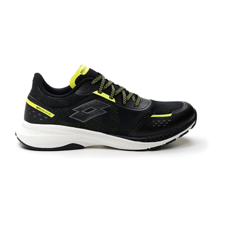 Zapatillas Running Lotto Speedevo 500 III Hombre Negras Amarillo | QX084018M4