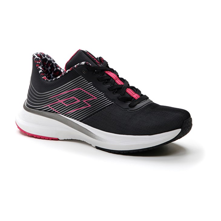 Zapatillas Running Lotto Speedevo 700 II PRT W Mujer Negras Rosas | JT074867N5