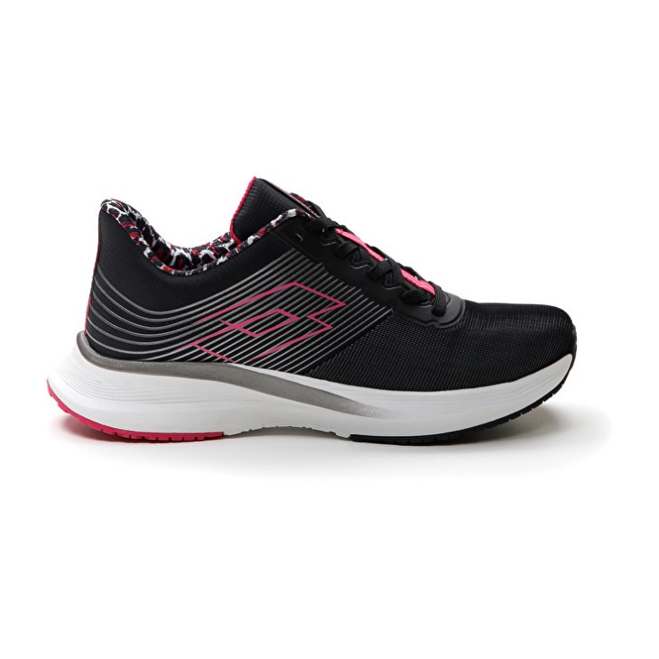 Zapatillas Running Lotto Speedevo 700 II PRT W Mujer Negras Rosas | JT074867N5