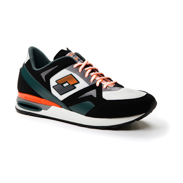 Zapatillas Running Lotto Synpulse '93 AMF Hombre Blancas Negras Verde | PN484738N4