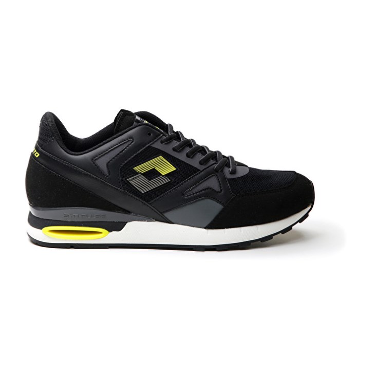 Zapatillas Running Lotto Synpulse '93 II AMF Hombre Negras Verde Gris | BO083958T9