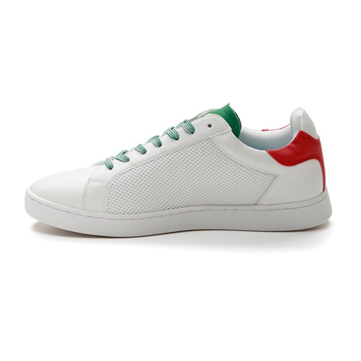 Zapatillas Tenis Lotto 1973 AMF NET Hombre Blancas Verde Rojas | XK766776D4