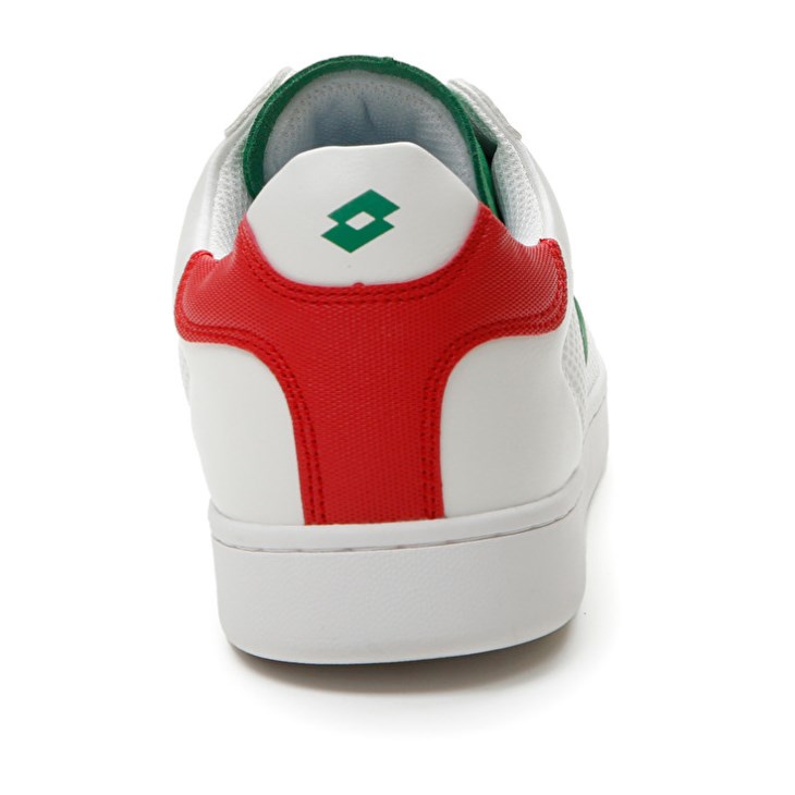 Zapatillas Tenis Lotto 1973 AMF NET Hombre Blancas Verde Rojas | XK766776D4