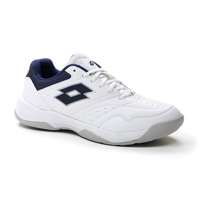 Zapatillas Tenis Lotto Court Logo AMF XIX Hombre Blancas Azules | IU139113Z6
