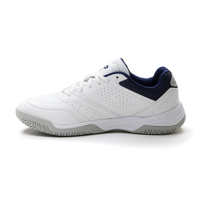 Zapatillas Tenis Lotto Court Logo AMF XIX Hombre Blancas Azules | IU139113Z6