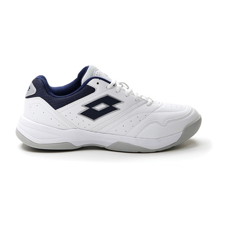 Zapatillas Tenis Lotto Court Logo AMF XIX Hombre Blancas Azules | IU139113Z6