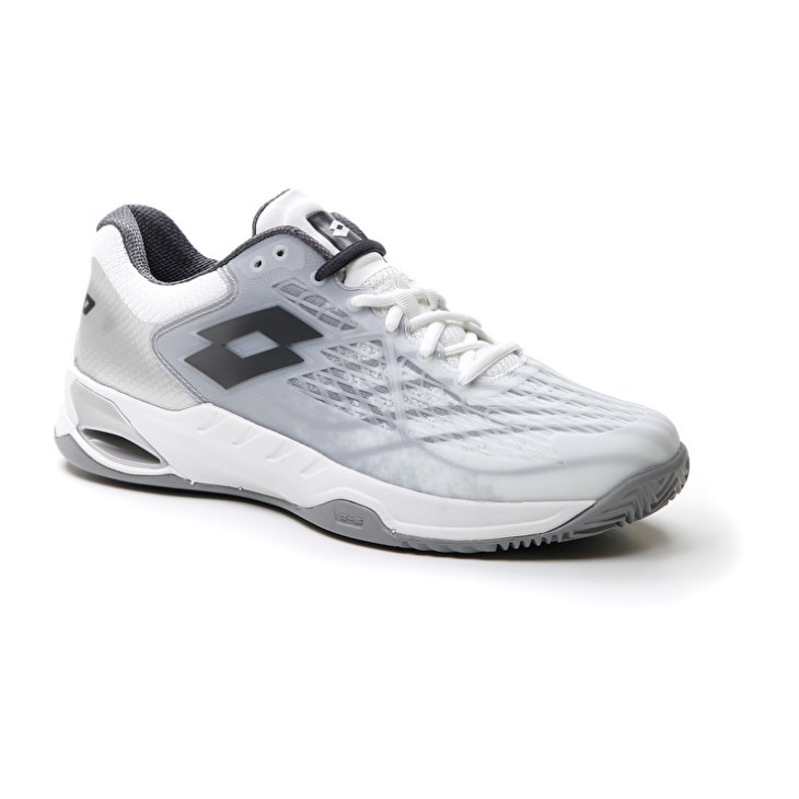 Zapatillas Tenis Lotto Mirage 100 CLY Hombre Blancas Gris Oscuro Plateadas | IM363386H1