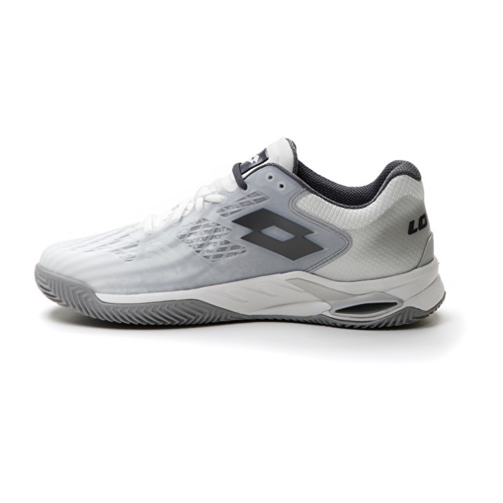 Zapatillas Tenis Lotto Mirage 100 CLY Hombre Blancas Gris Oscuro Plateadas | IM363386H1