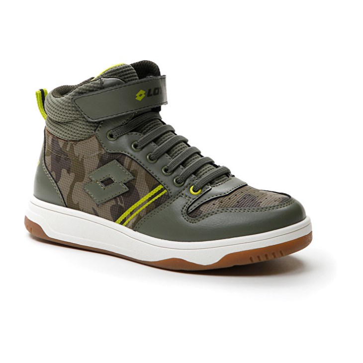 Zapatillas de Baloncesto Lotto Rocket AMF III Mid Camo CL S Niños Verde Oliva Camuflaje | SF768766D5