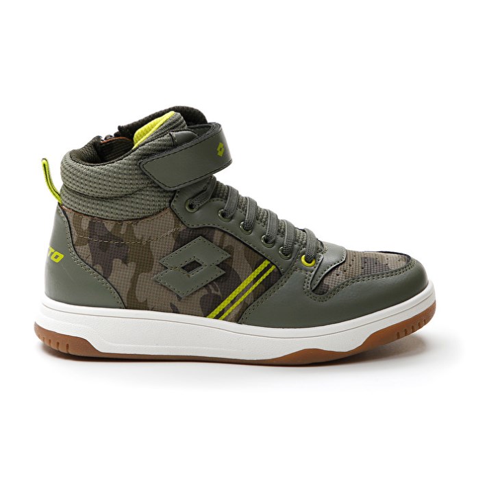 Zapatillas de Baloncesto Lotto Rocket AMF III Mid Camo CL S Niños Verde Oliva Camuflaje | SF768766D5