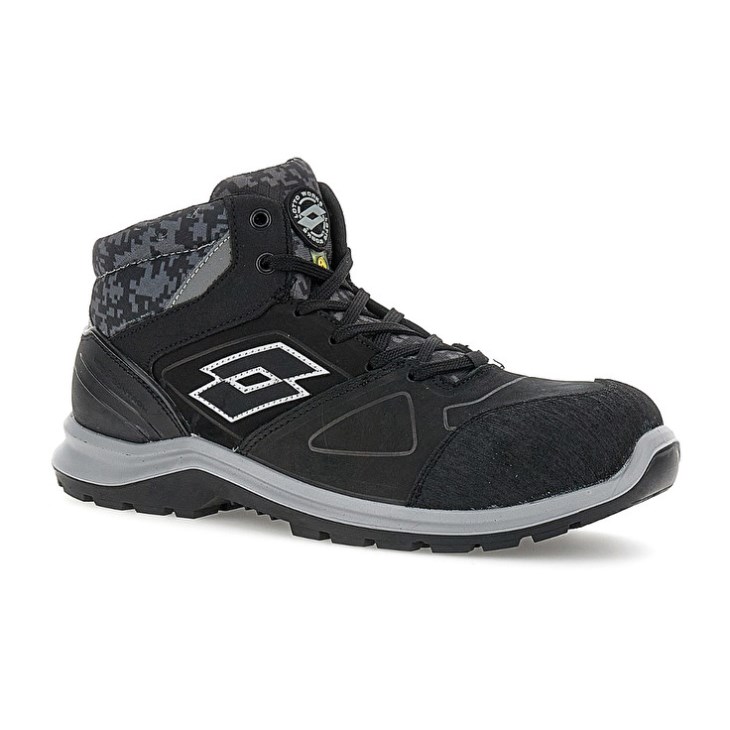 Zapatos Seguridad Lotto Hit 200 Mid S3 ESD Hombre Negras | FZ563946C0