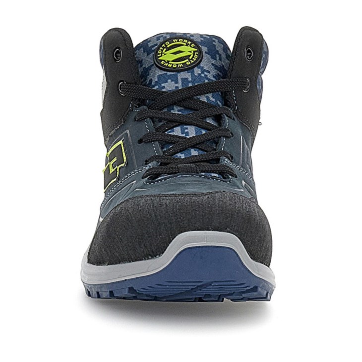 Zapatos Seguridad Lotto Hit 200 Mid S3 Hombre Azules Negras Verde | CB899289Y1