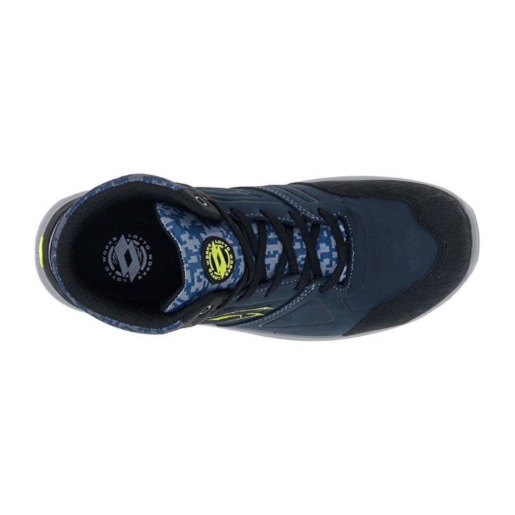 Zapatos Seguridad Lotto Hit 200 Mid S3 Hombre Azules Negras Verde | CB899289Y1