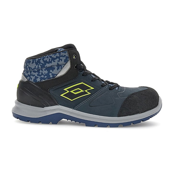 Zapatos Seguridad Lotto Hit 200 Mid S3 Hombre Azules Negras Verde | CB899289Y1