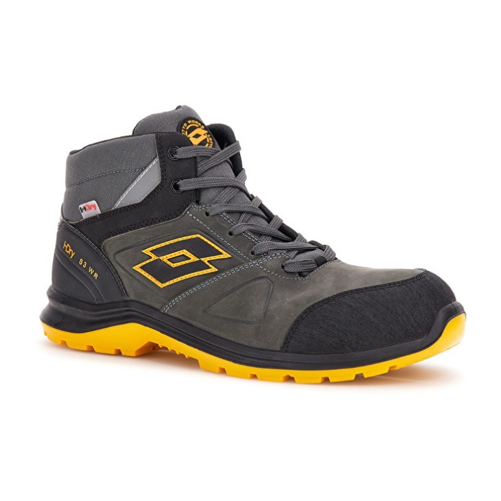 Zapatos Seguridad Lotto Hit 250 Mid S3 SRC Wr HDRY Hombre Negras Amarillo | PH957255S6