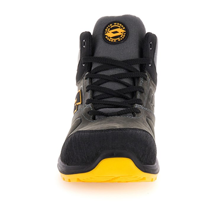 Zapatos Seguridad Lotto Hit 250 Mid S3 SRC Wr HDRY Hombre Negras Amarillo | PH957255S6