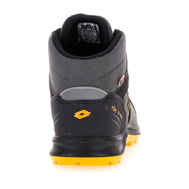 Zapatos Seguridad Lotto Hit 250 Mid S3 SRC Wr HDRY Hombre Negras Amarillo | PH957255S6