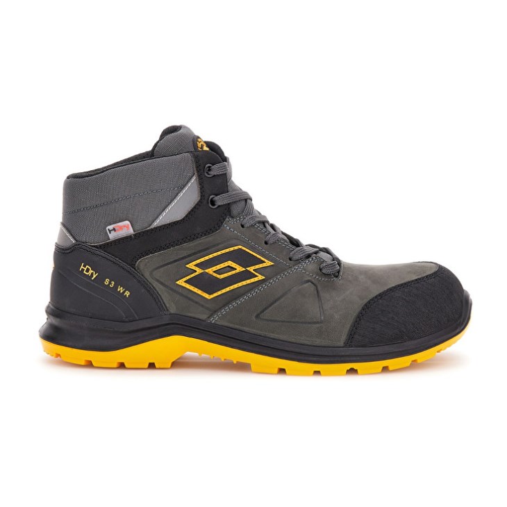 Zapatos Seguridad Lotto Hit 250 Mid S3 SRC Wr HDRY Hombre Negras Amarillo | PH957255S6