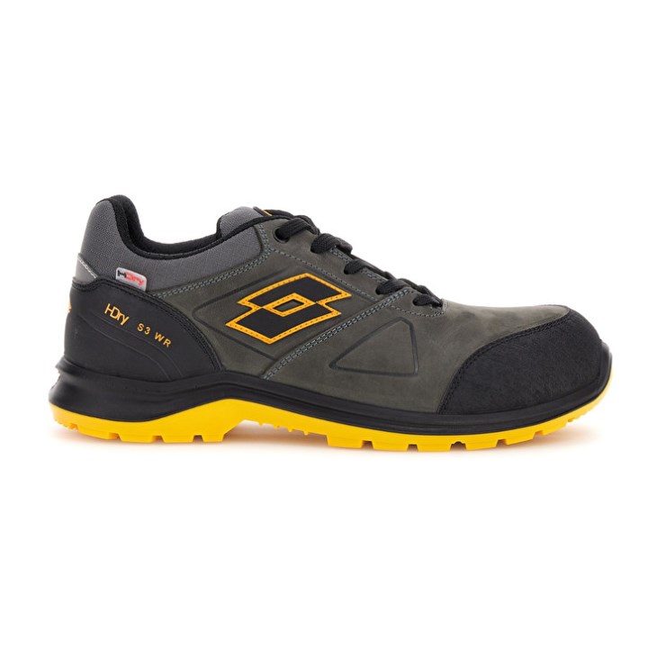 Zapatos Seguridad Lotto Hit 250 S3 SRC Wr HDRY Hombre Gris Oscuro Amarillo | KN633403O8