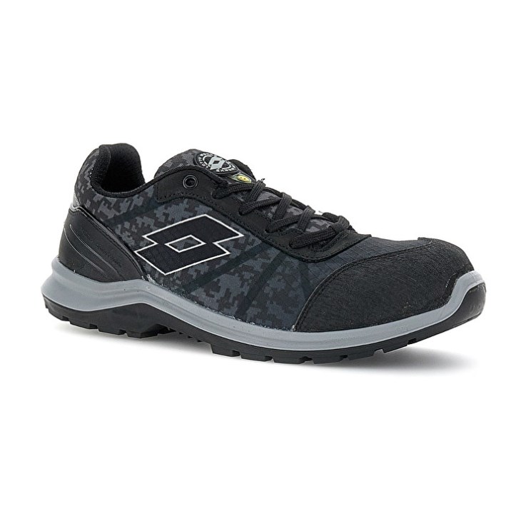 Zapatos Seguridad Lotto Hit 400 S1P ESD Hombre Negras Gris | DT097109L0