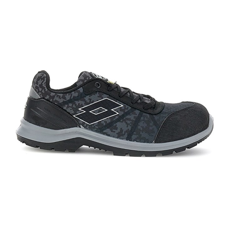 Zapatos Seguridad Lotto Hit 400 S1P ESD Hombre Negras Gris | DT097109L0