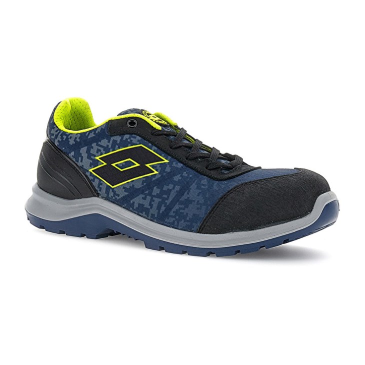 Zapatos Seguridad Lotto Hit 400 S1P Hombre Azules Verde Negras | FI449214V0