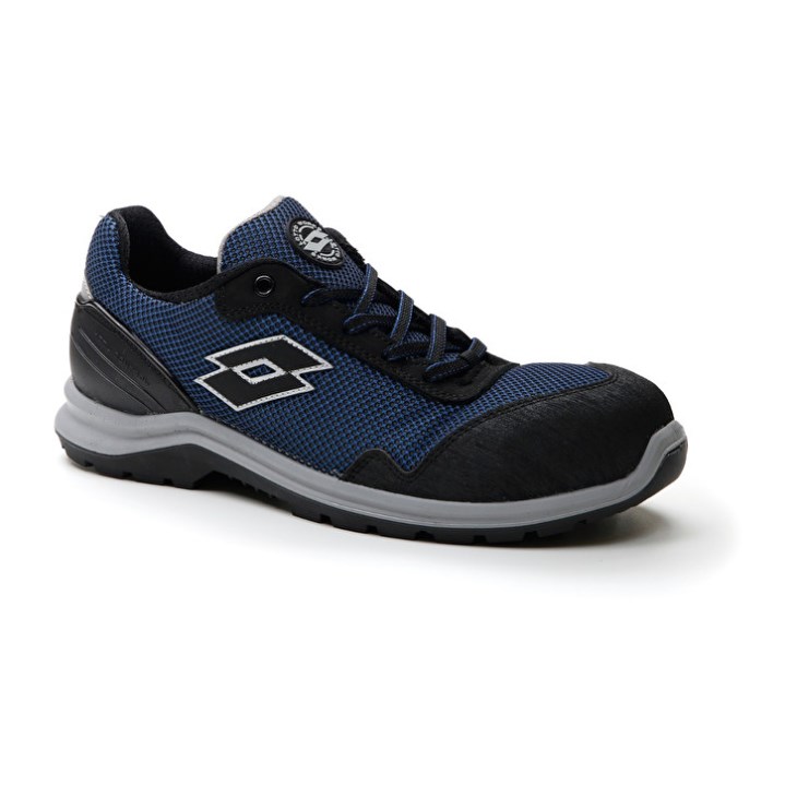 Zapatos Seguridad Lotto Hit 425 S1P Hombre Azules Plateadas | EK290309S2