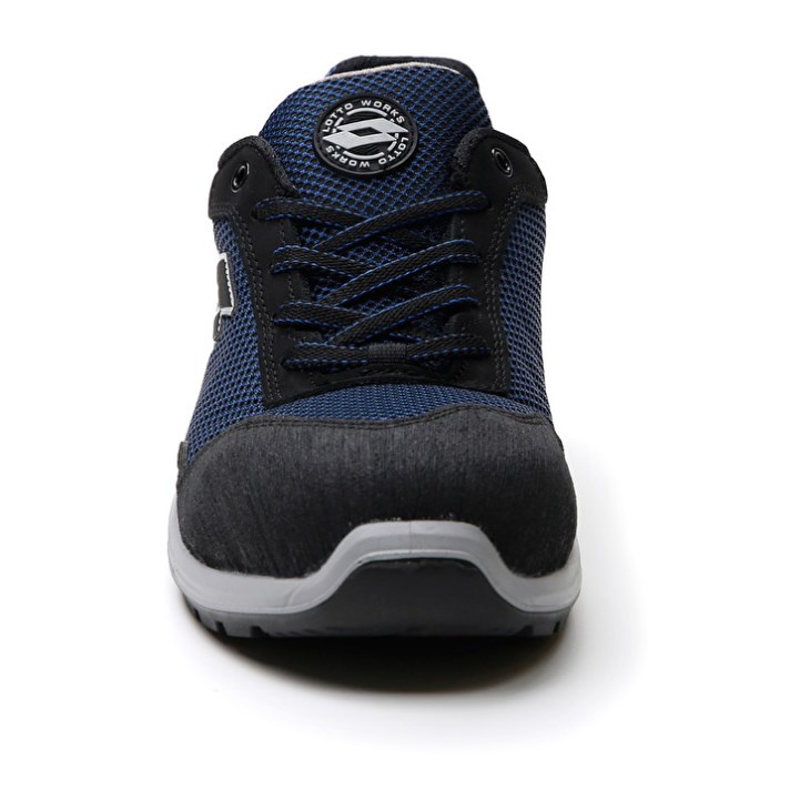 Zapatos Seguridad Lotto Hit 425 S1P Hombre Azules Plateadas | EK290309S2