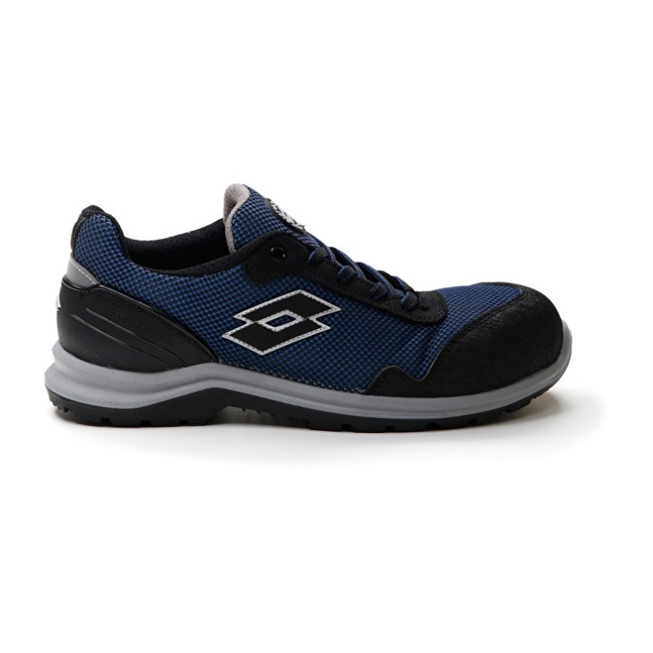 Zapatos Seguridad Lotto Hit 425 S1P Hombre Azules Plateadas | EK290309S2